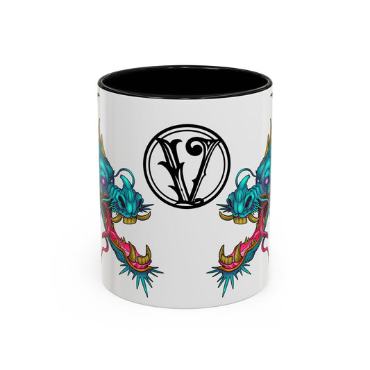 Dragon Crest Accent Coffee Mug — Vibrant Mythical Tea & Coffee Cup