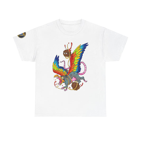 Graphic Tee — Colorful Mythical Bird & Rose Streetwear T-Shirt