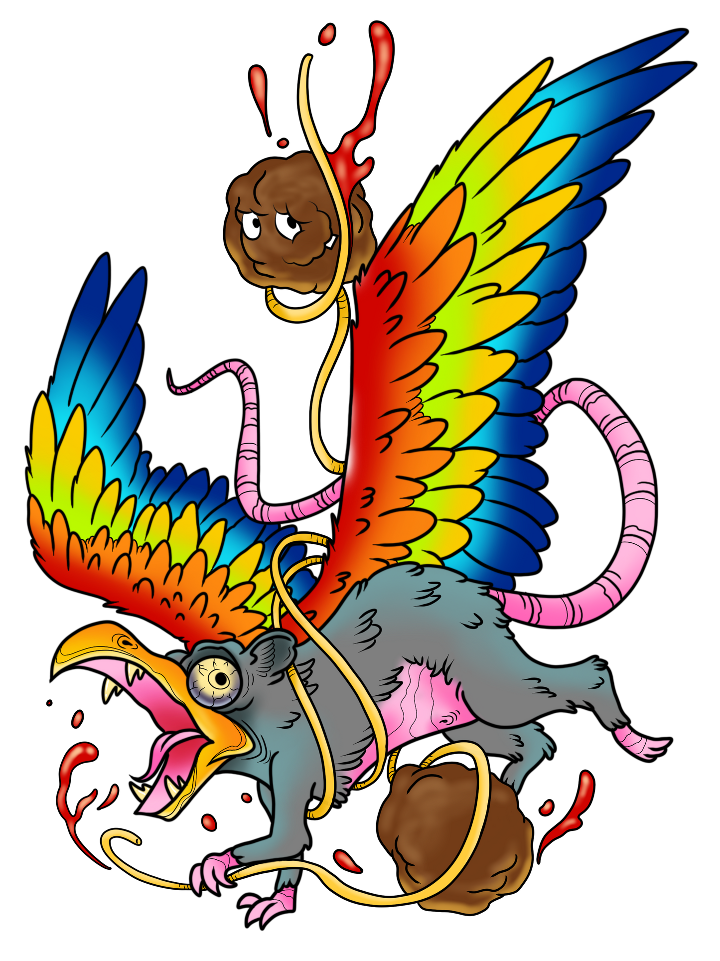 Flying RatMonkey sticker 3x5"