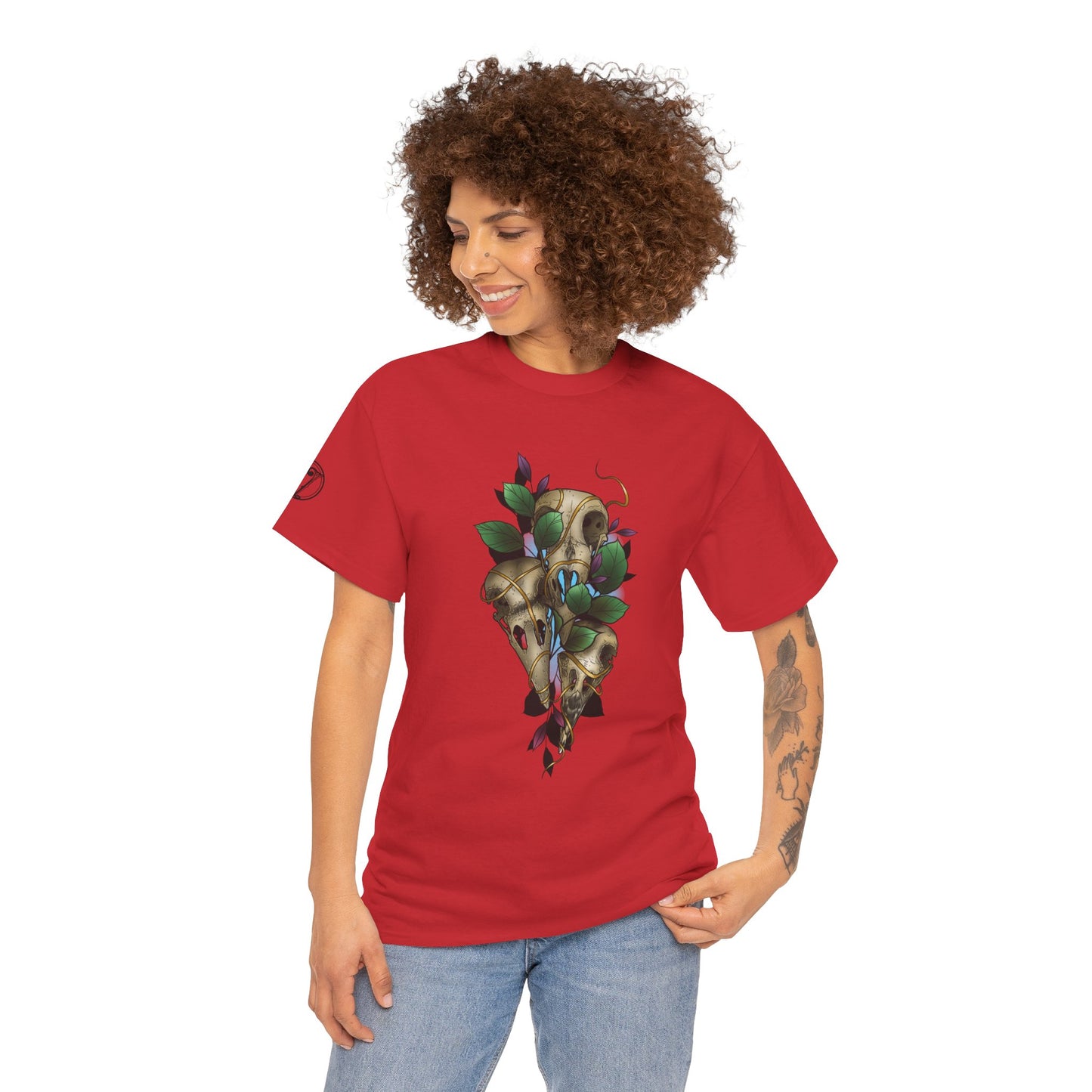Skull & Vines Graphic Tee — Botanical Skull Art T-Shirt