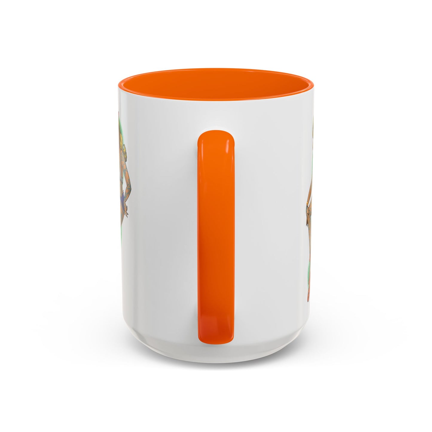Vintage Pin-Up Coffee Mug with Gold Monogram V — Retro Tattoo Style Accent Mug (11/15oz)