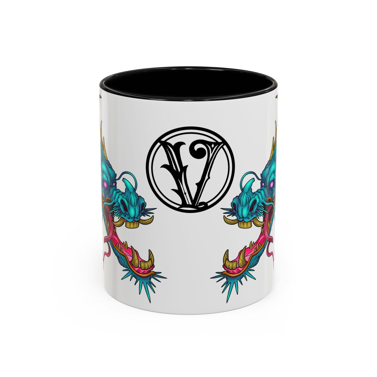 Dragon Crest Accent Coffee Mug — Vibrant Mythical Tea & Coffee Cup