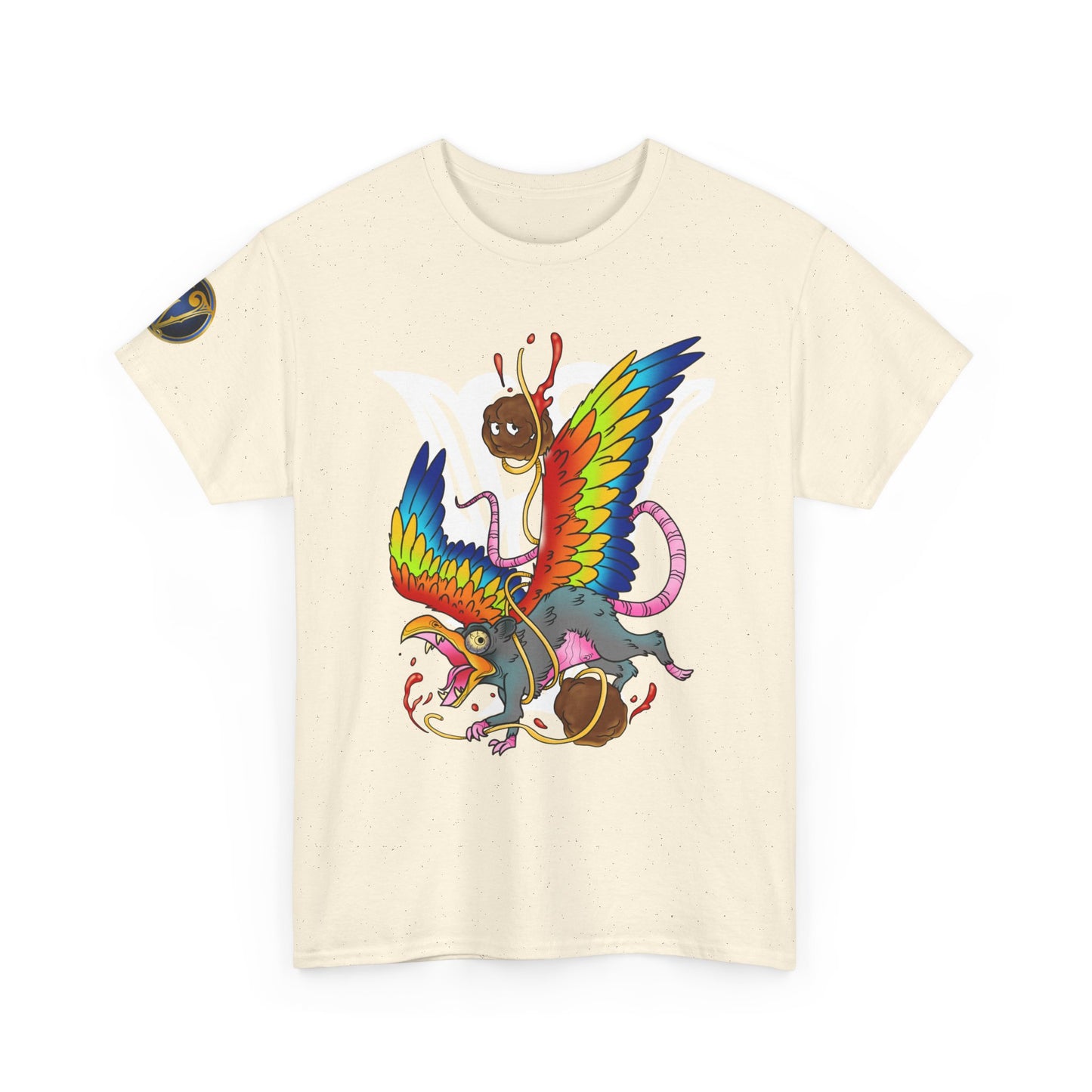 Graphic Tee — Colorful Mythical Bird & Rose Streetwear T-Shirt
