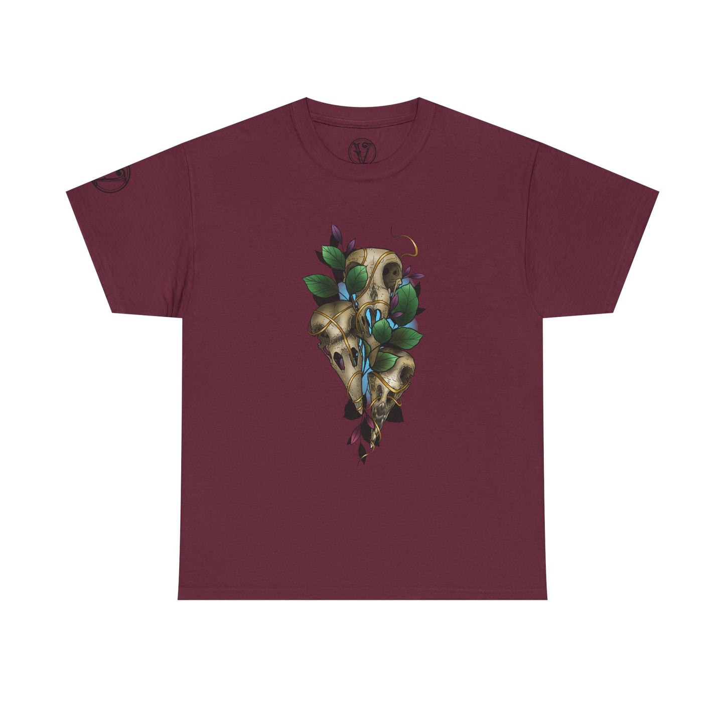 Skull & Vines Graphic Tee — Botanical Skull Art T-Shirt