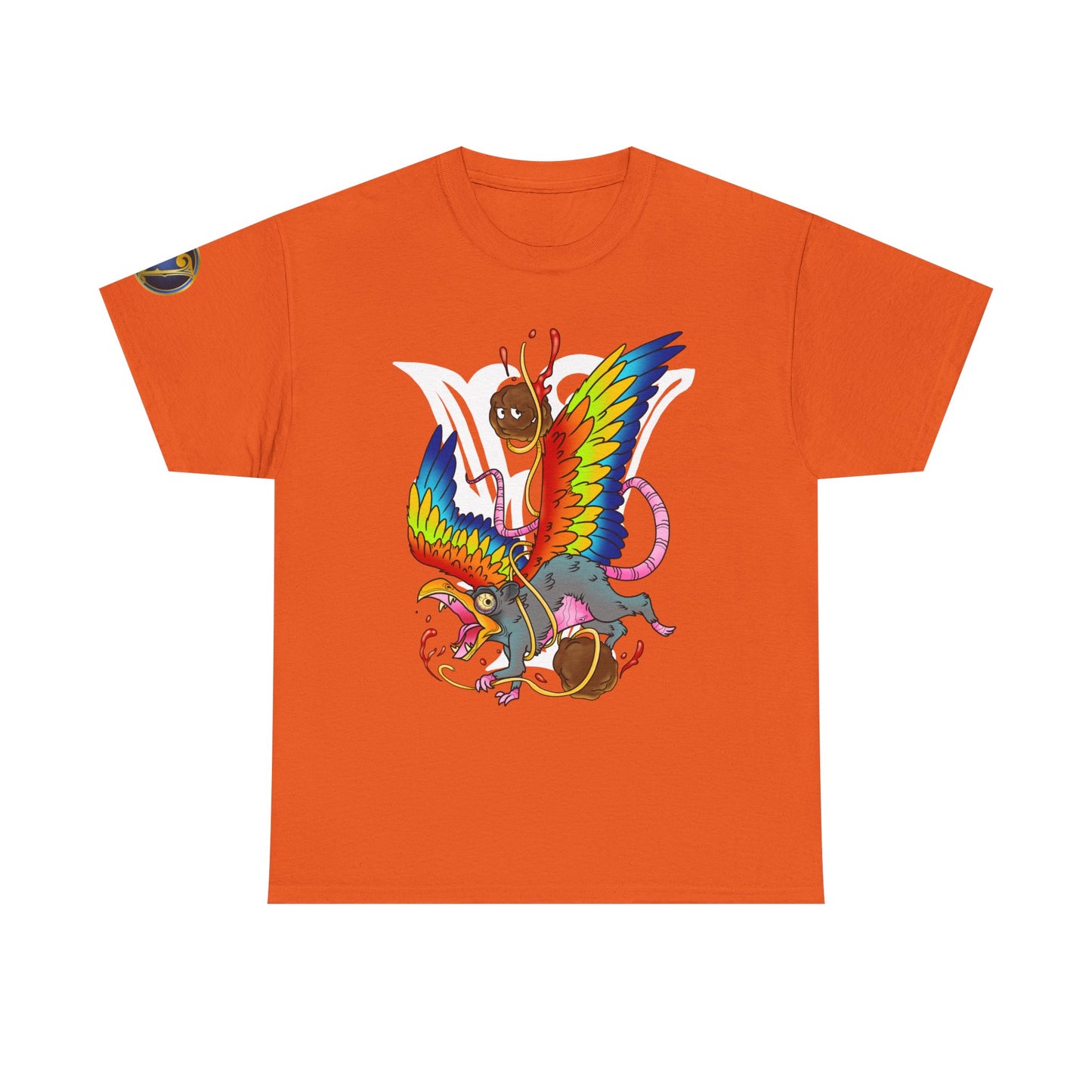 Graphic Tee — Colorful Mythical Bird & Rose Streetwear T-Shirt