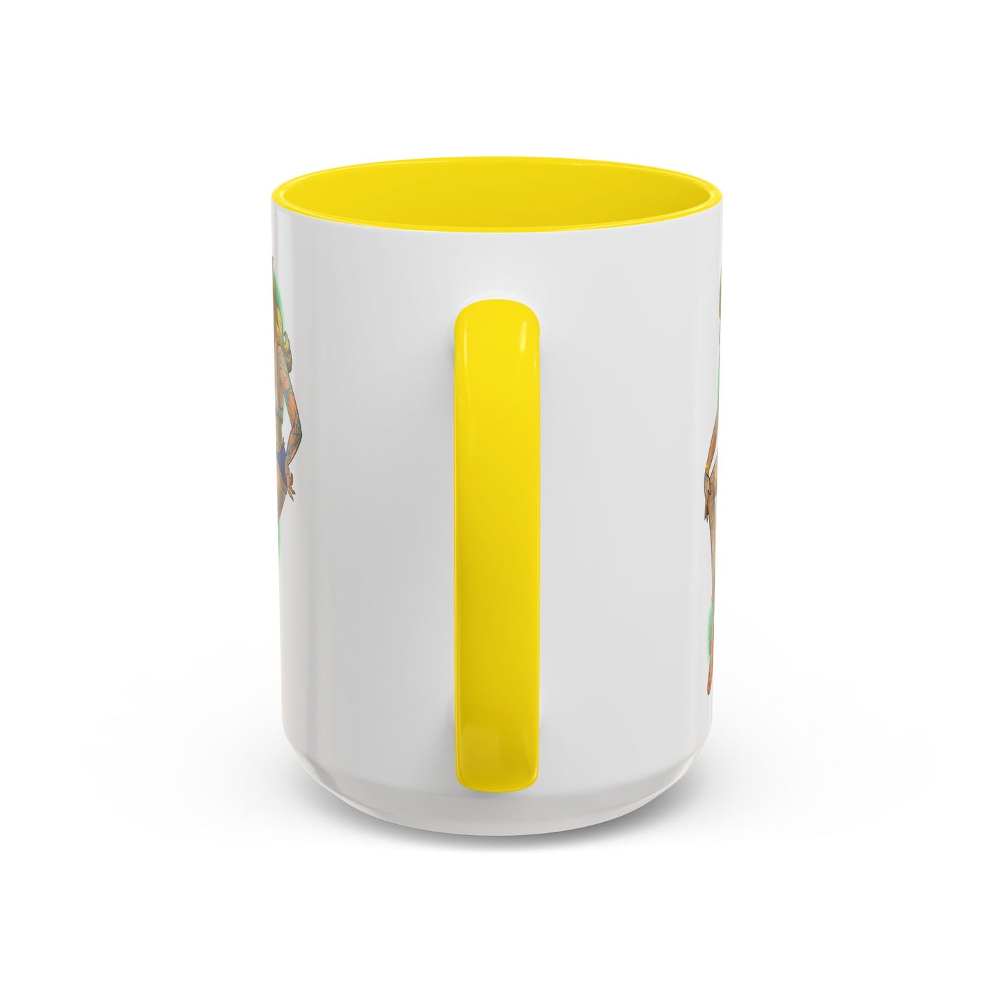 Vintage Pin-Up Coffee Mug with Gold Monogram V — Retro Tattoo Style Accent Mug (11/15oz)