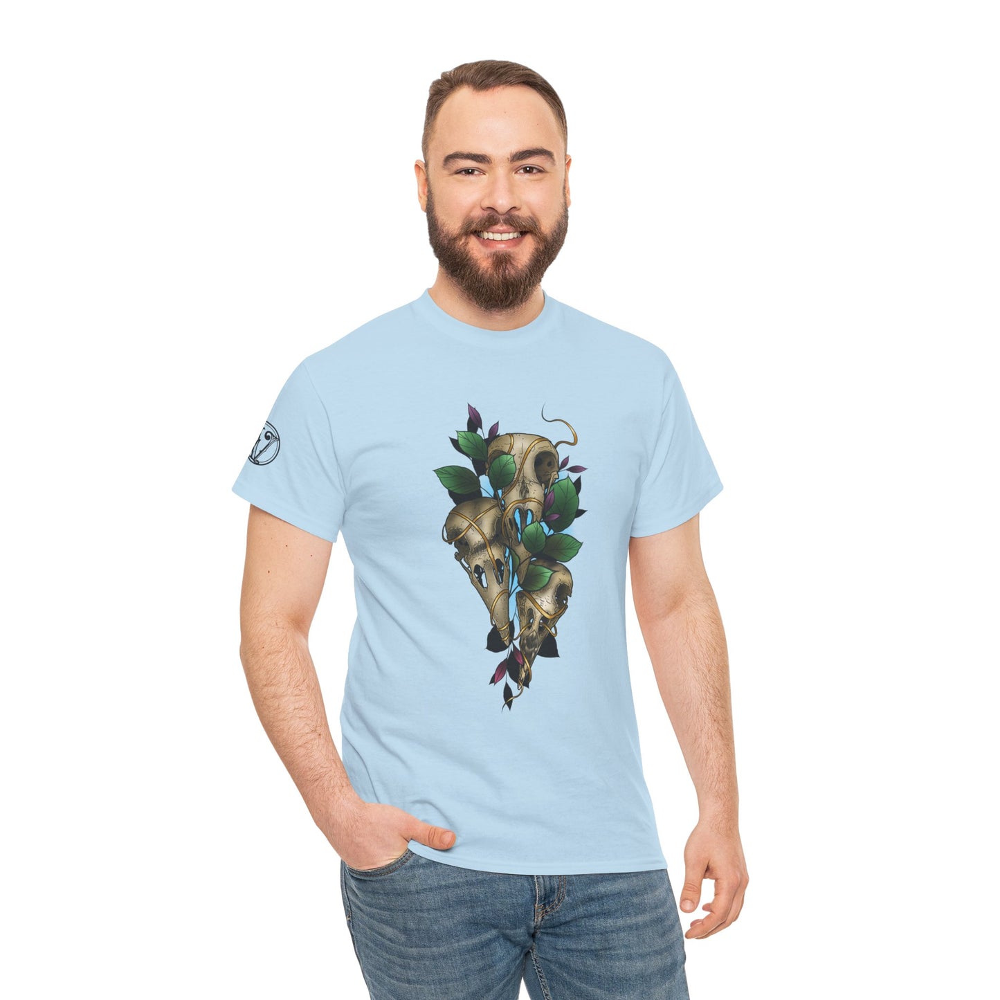 Skull & Vines Graphic Tee — Botanical Skull Art T-Shirt