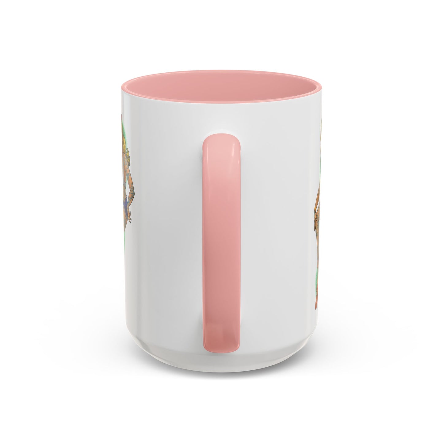Vintage Pin-Up Coffee Mug with Gold Monogram V — Retro Tattoo Style Accent Mug (11/15oz)