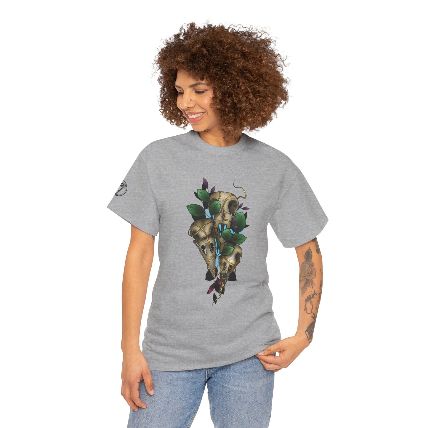 Skull & Vines Graphic Tee — Botanical Skull Art T-Shirt