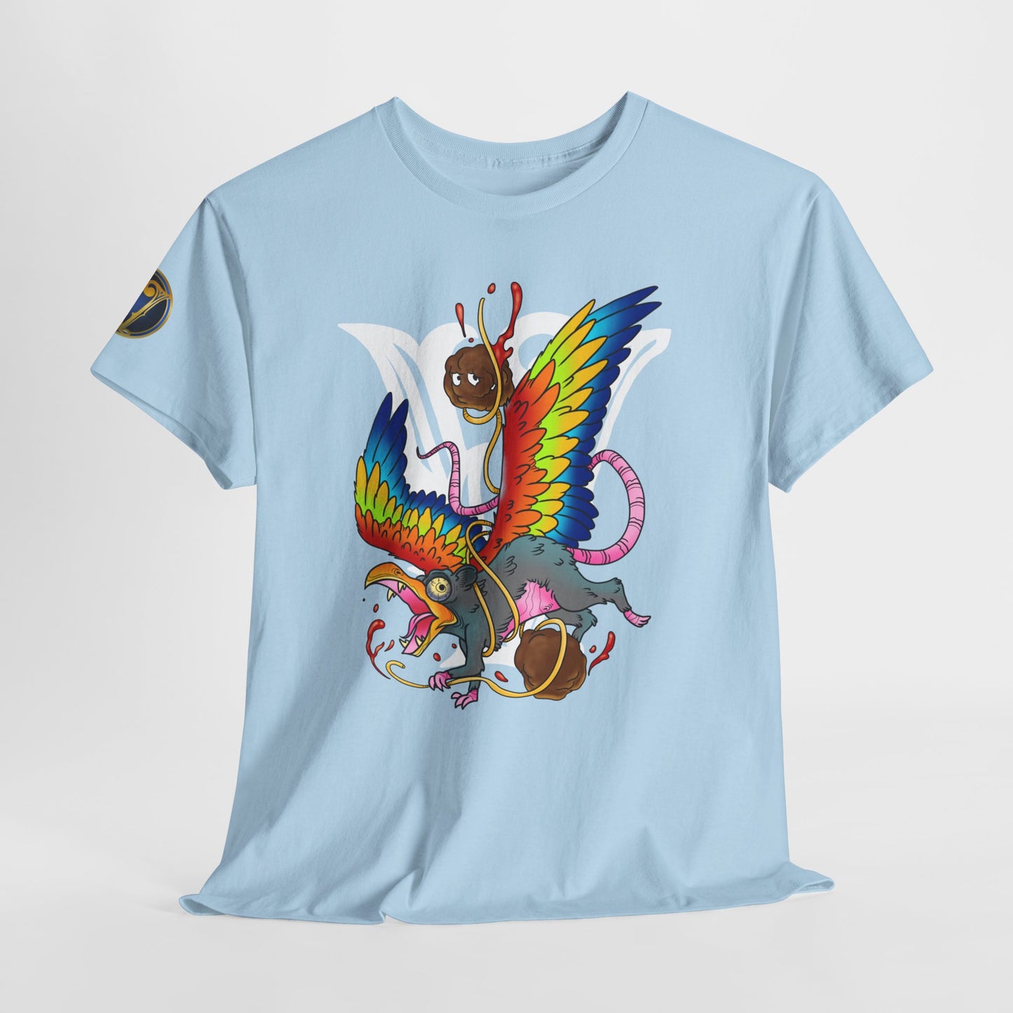 Graphic Tee — Colorful Mythical Bird & Rose Streetwear T-Shirt