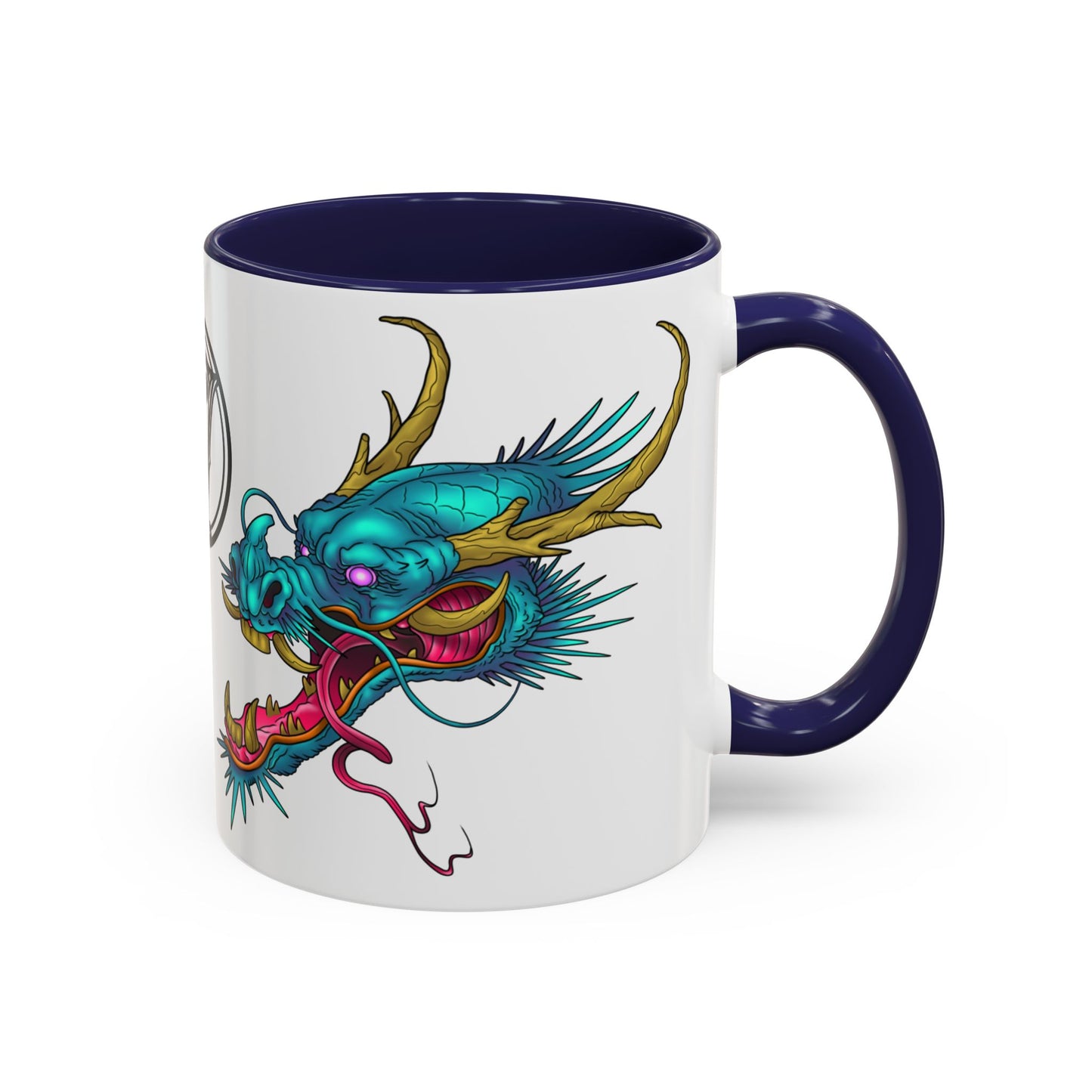 Dragon Crest Accent Coffee Mug — Vibrant Mythical Tea & Coffee Cup