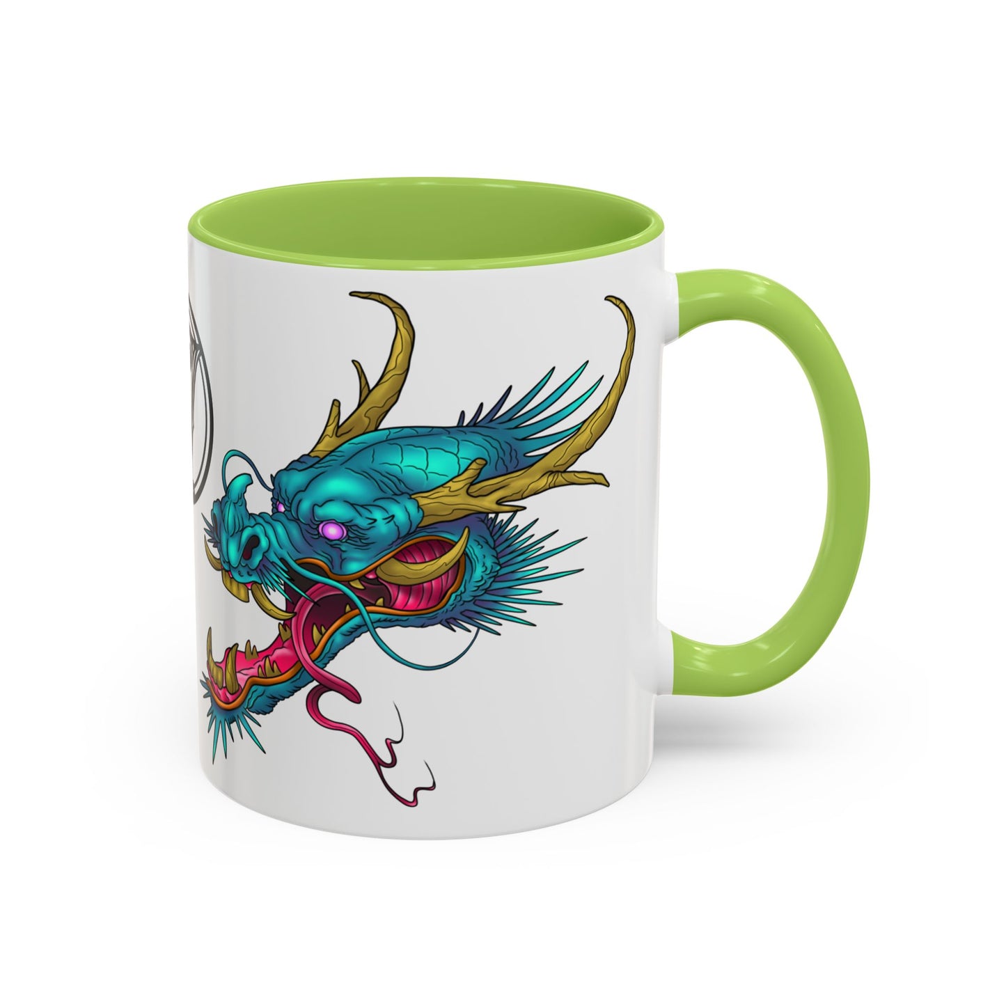 Dragon Crest Accent Coffee Mug — Vibrant Mythical Tea & Coffee Cup