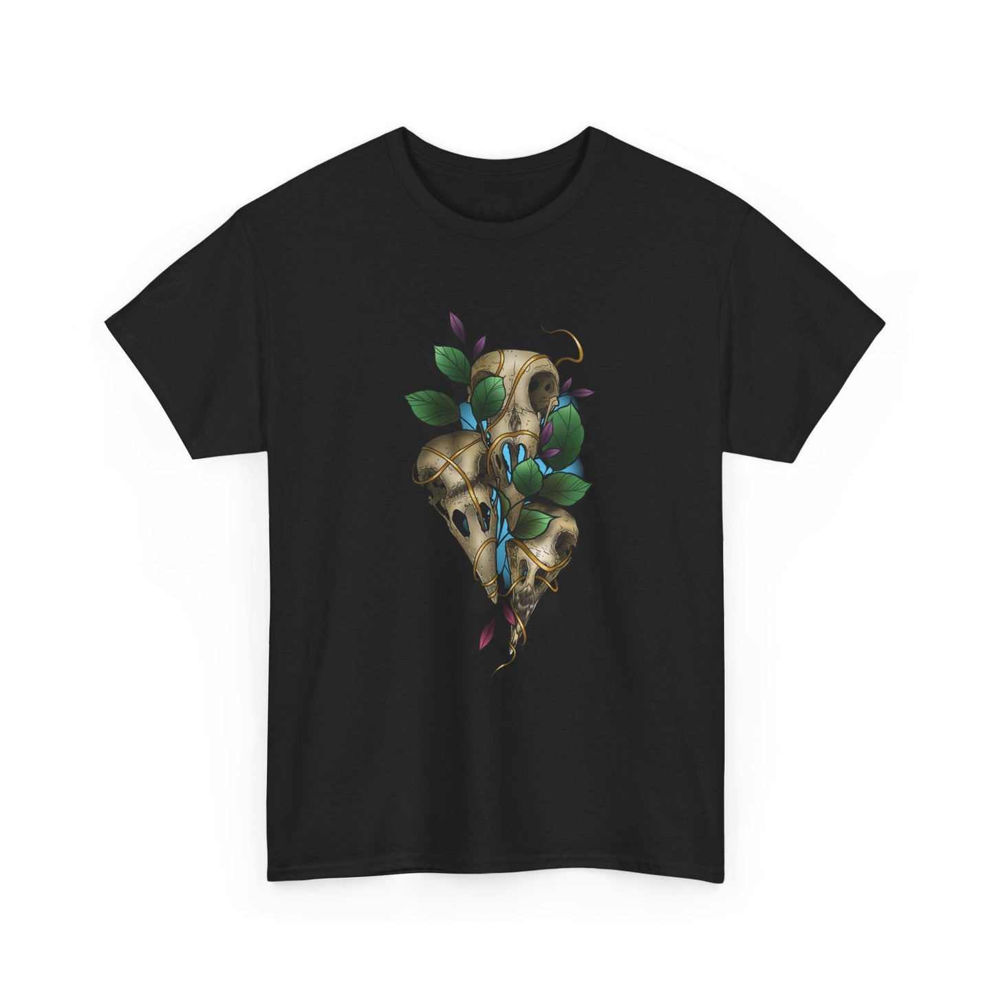 Skull & Vines Graphic Tee — Botanical Skull Art T-Shirt