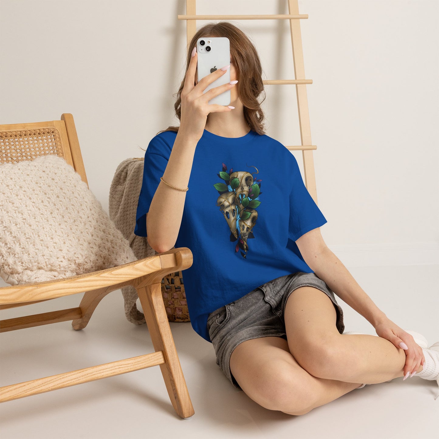 Skull & Vines Graphic Tee — Botanical Skull Art T-Shirt