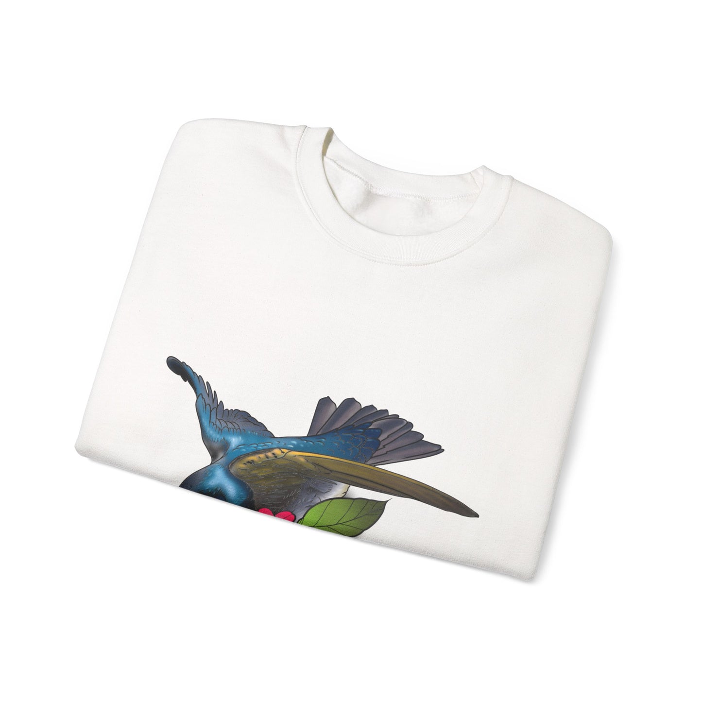Swallow & Hibiscus Crewneck Sweatshirt — Tropical Bird Graphic Pullover