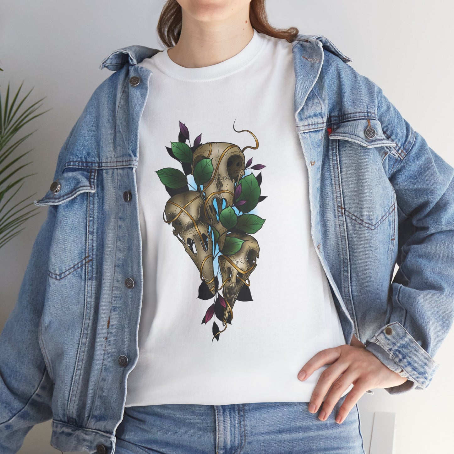 Skull & Vines Graphic Tee — Botanical Skull Art T-Shirt