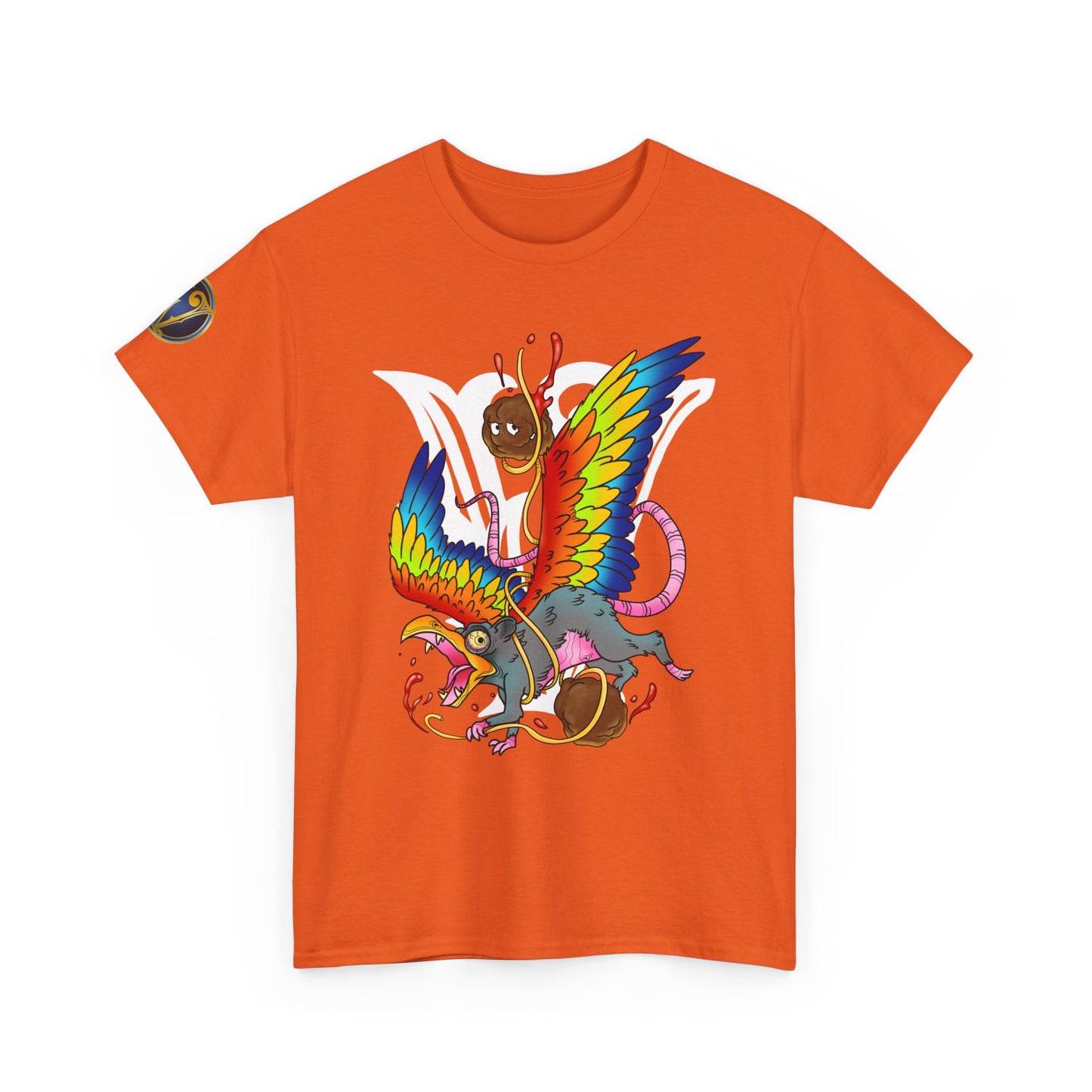 Graphic Tee — Colorful Mythical Bird & Rose Streetwear T-Shirt