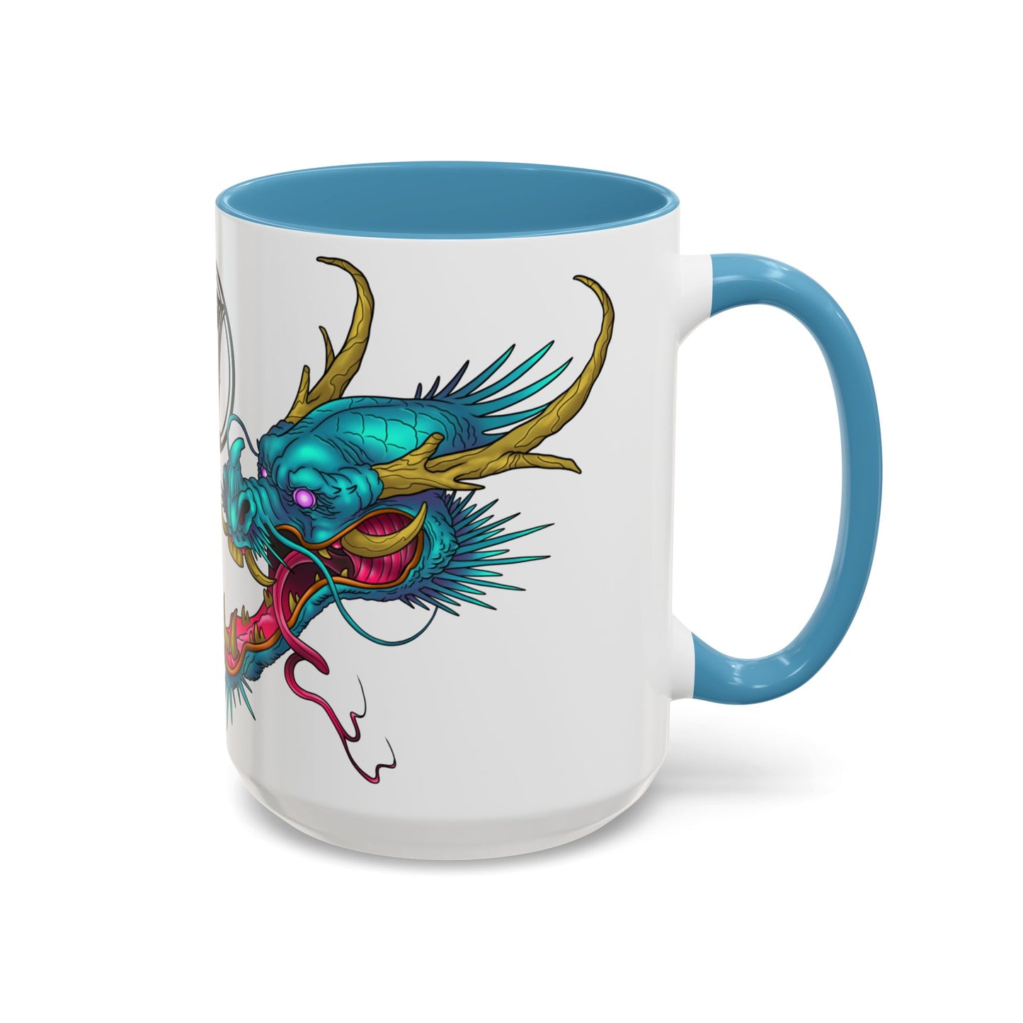 Dragon Crest Accent Coffee Mug — Vibrant Mythical Tea & Coffee Cup