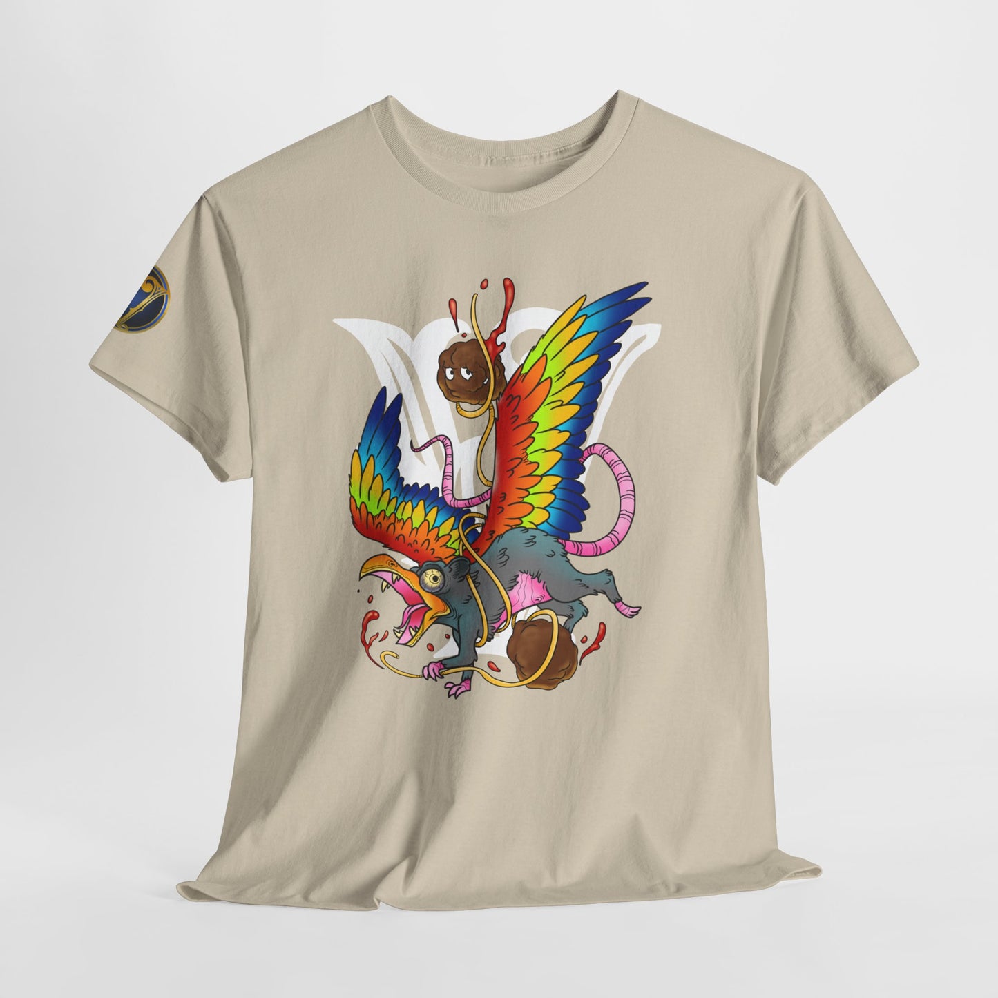 Graphic Tee — Colorful Mythical Bird & Rose Streetwear T-Shirt