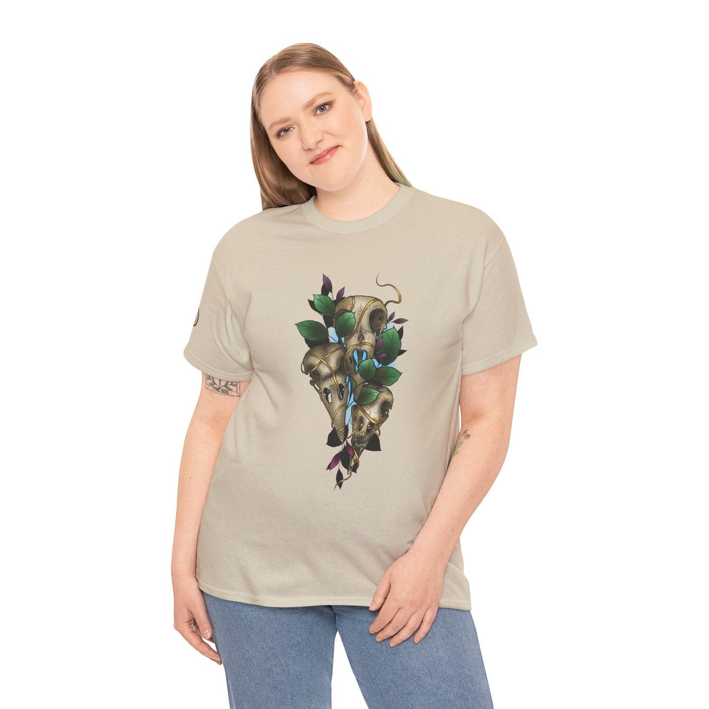 Skull & Vines Graphic Tee — Botanical Skull Art T-Shirt