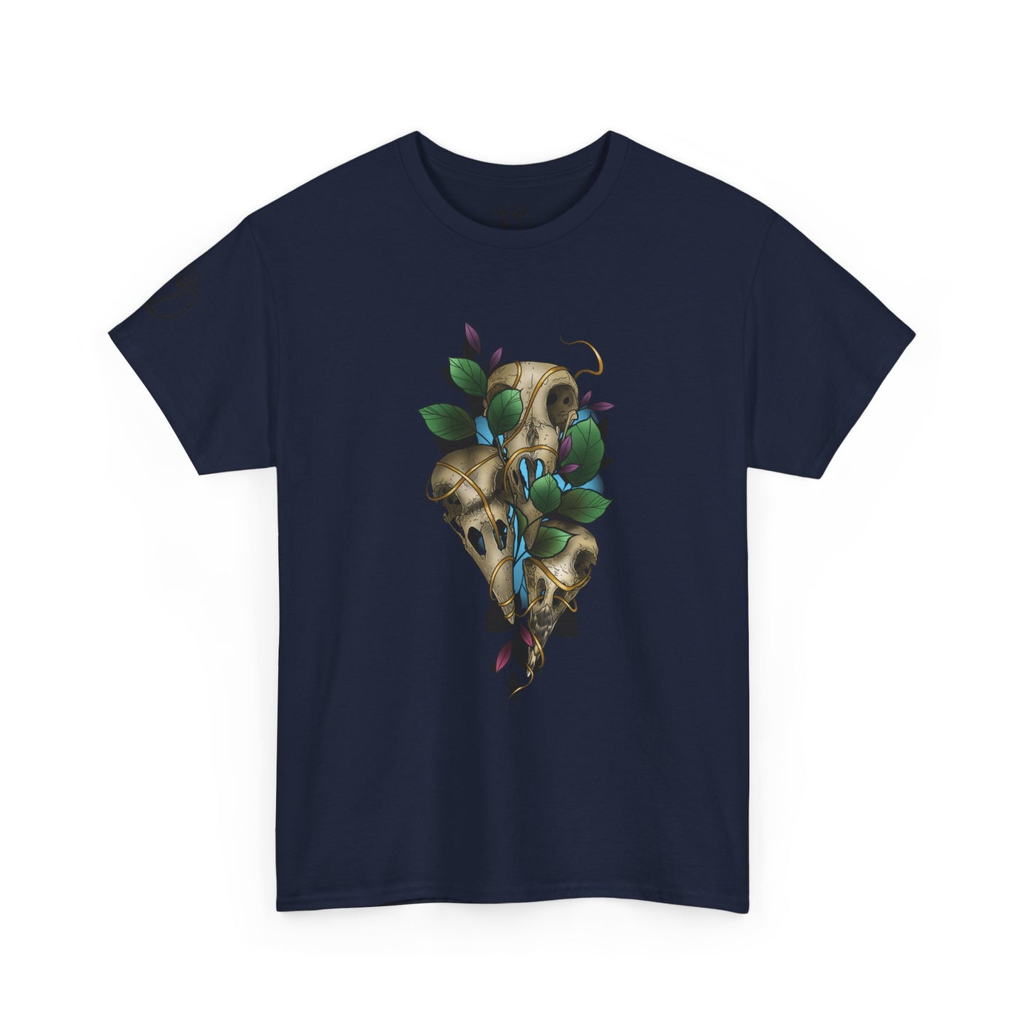 Skull & Vines Graphic Tee — Botanical Skull Art T-Shirt