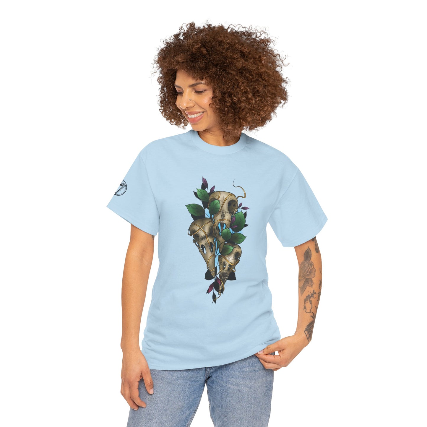 Skull & Vines Graphic Tee — Botanical Skull Art T-Shirt