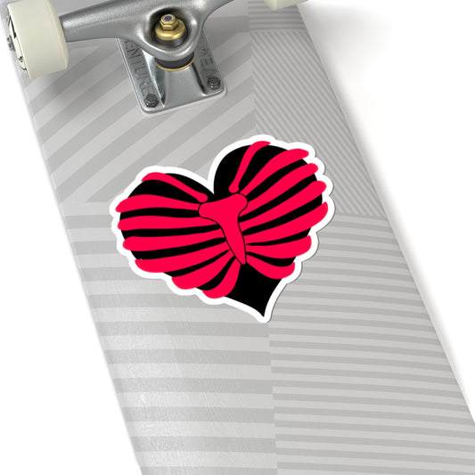 Anatomical Ribcage Heart Sticker — Gothic Valentine Kiss-Cut Decal