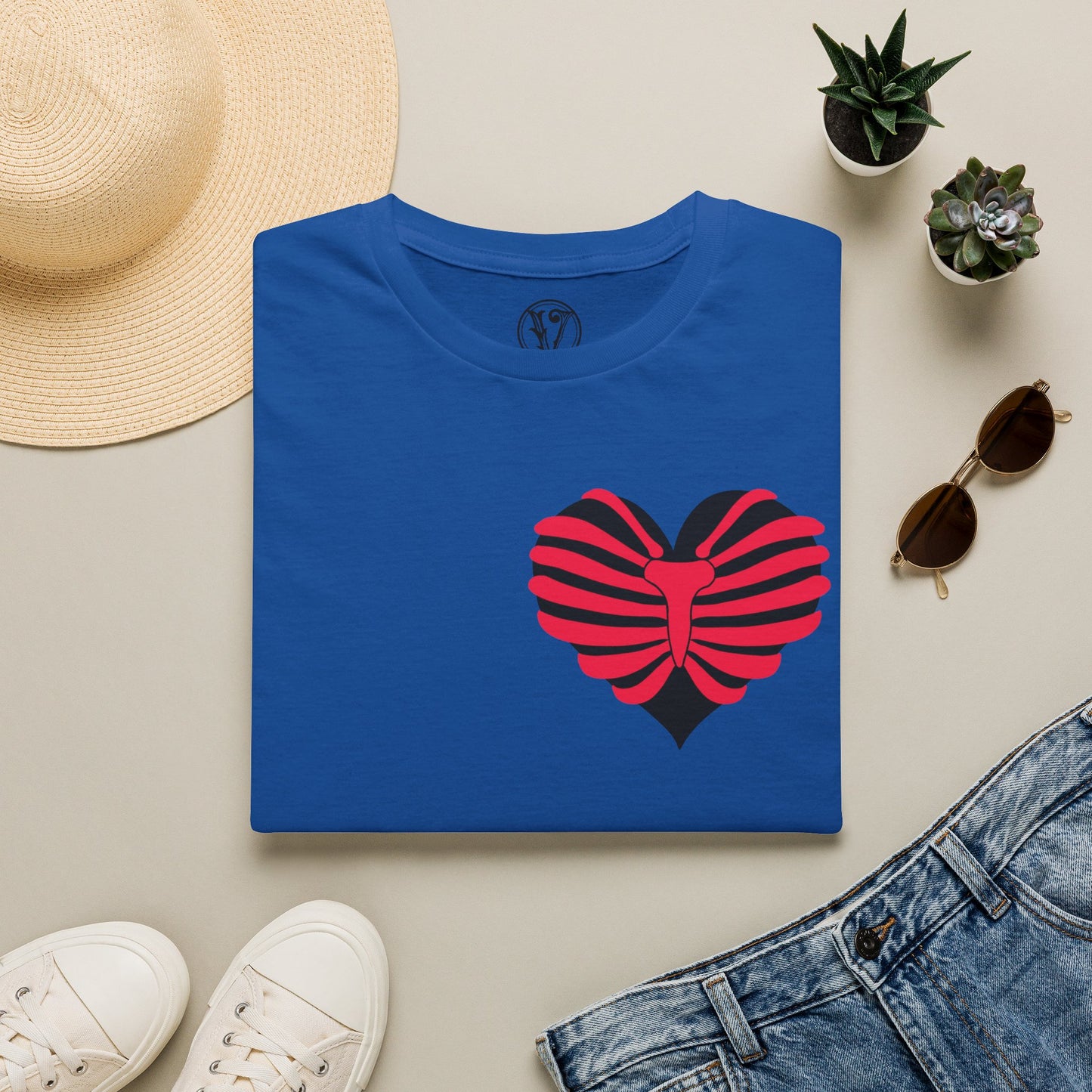 Red & Black Striped Heart T-Shirt — Cute Heart Graphic Tee