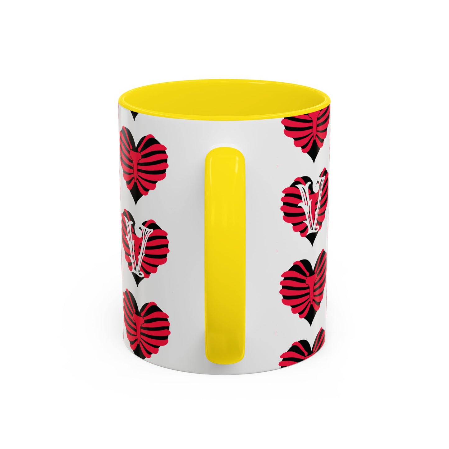 Bird & Hearts Accent Coffee Mug – Colorful Songbird Pattern (11/15oz)
