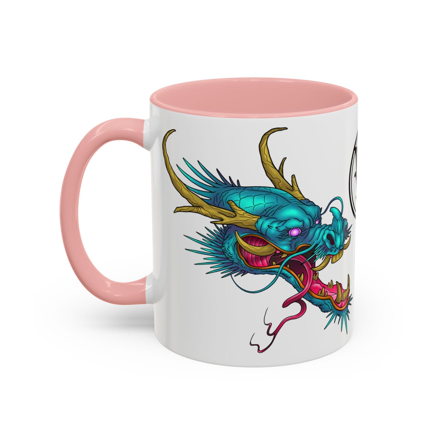 Dragon Crest Accent Coffee Mug — Vibrant Mythical Tea & Coffee Cup