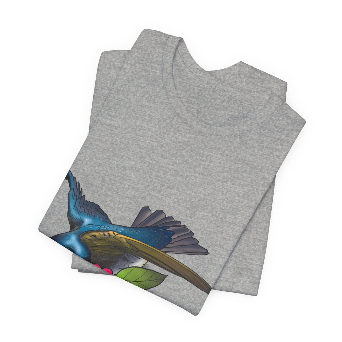 Swallow Bird Graphic Tee — Colorful Floral Bird Illustration T-Shirt