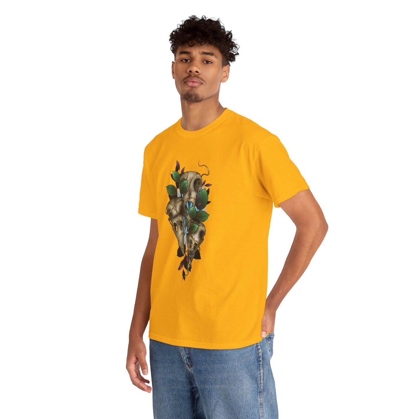 Skull & Vines Graphic Tee — Botanical Skull Art T-Shirt