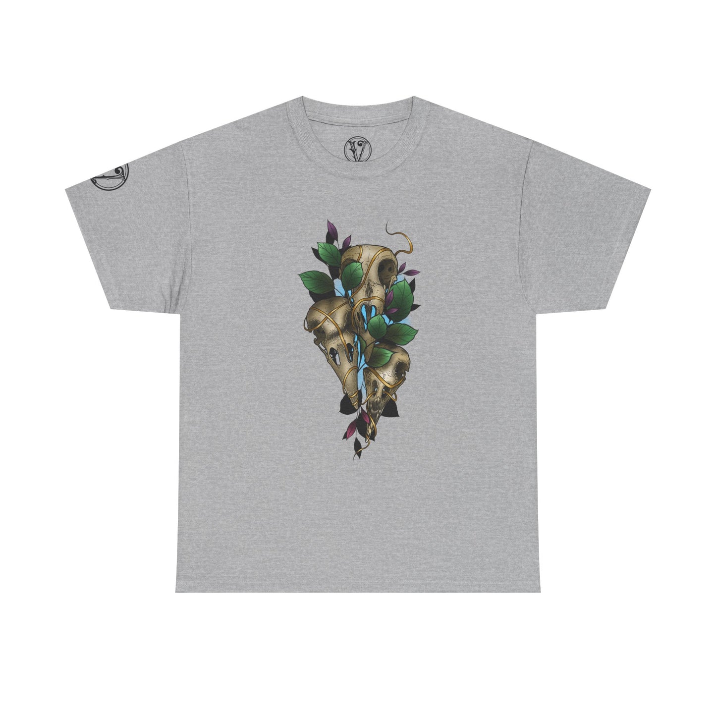 Skull & Vines Graphic Tee — Botanical Skull Art T-Shirt