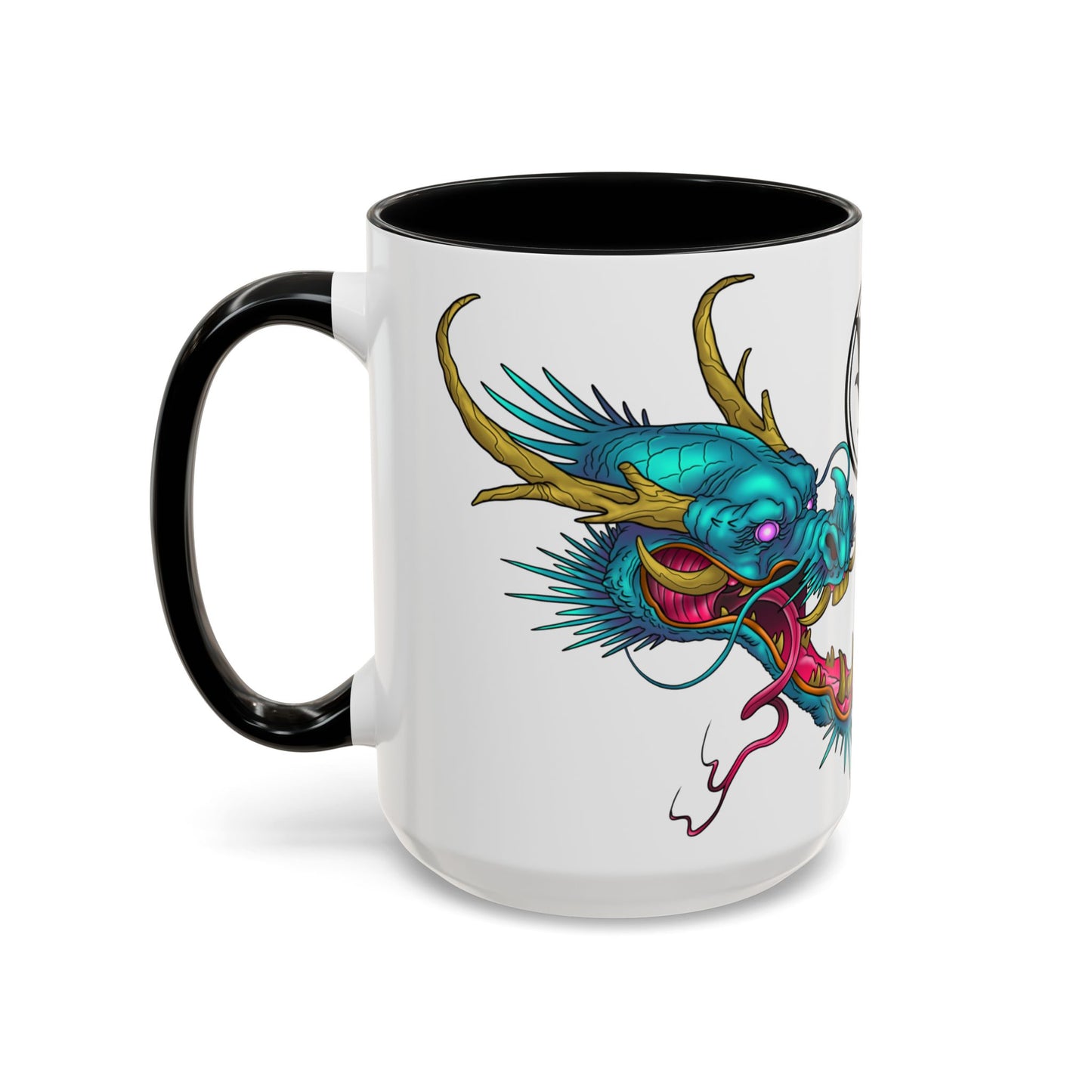 Dragon Crest Accent Coffee Mug — Vibrant Mythical Tea & Coffee Cup