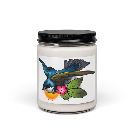 Swallow Glass Jar Candle — Floral Citrus Scented Soy Candle, 9oz