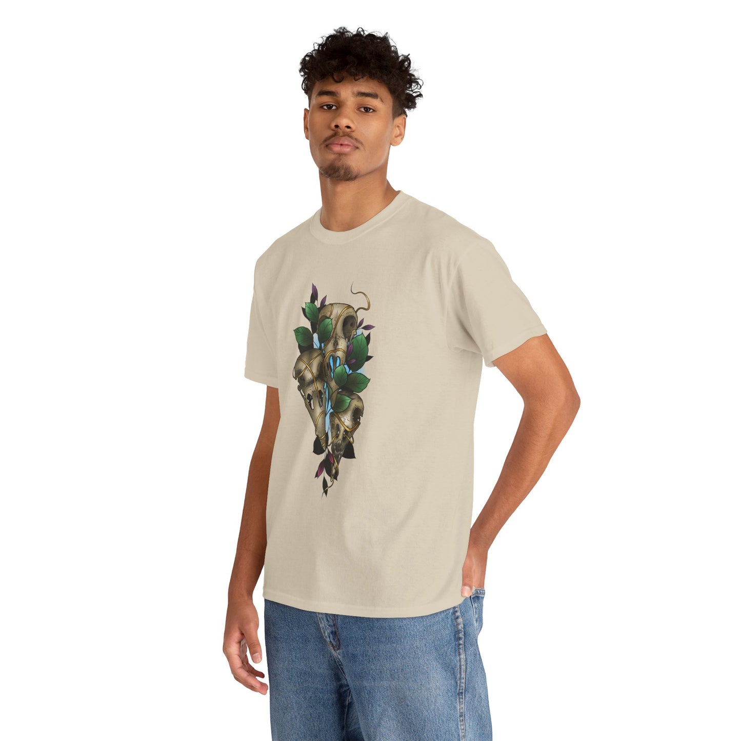 Skull & Vines Graphic Tee — Botanical Skull Art T-Shirt