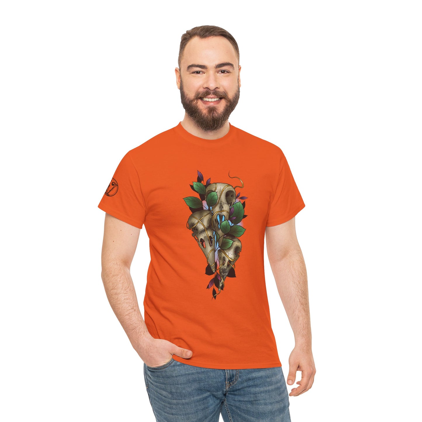 Skull & Vines Graphic Tee — Botanical Skull Art T-Shirt
