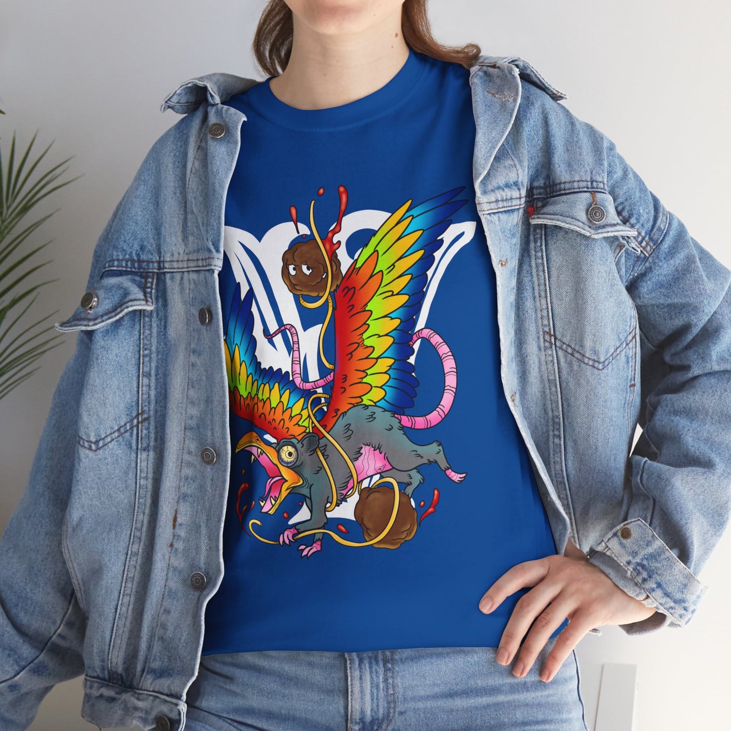 Graphic Tee — Colorful Mythical Bird & Rose Streetwear T-Shirt