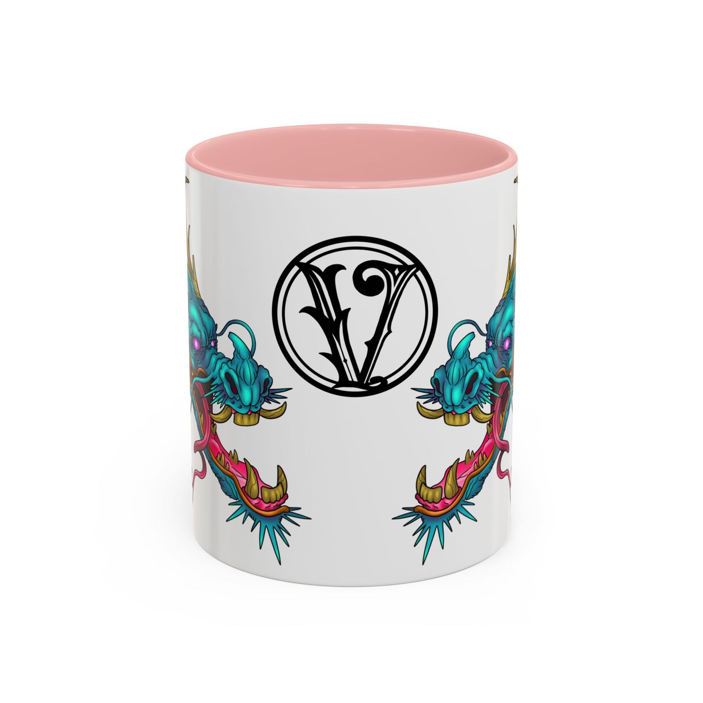 Dragon Crest Accent Coffee Mug — Vibrant Mythical Tea & Coffee Cup