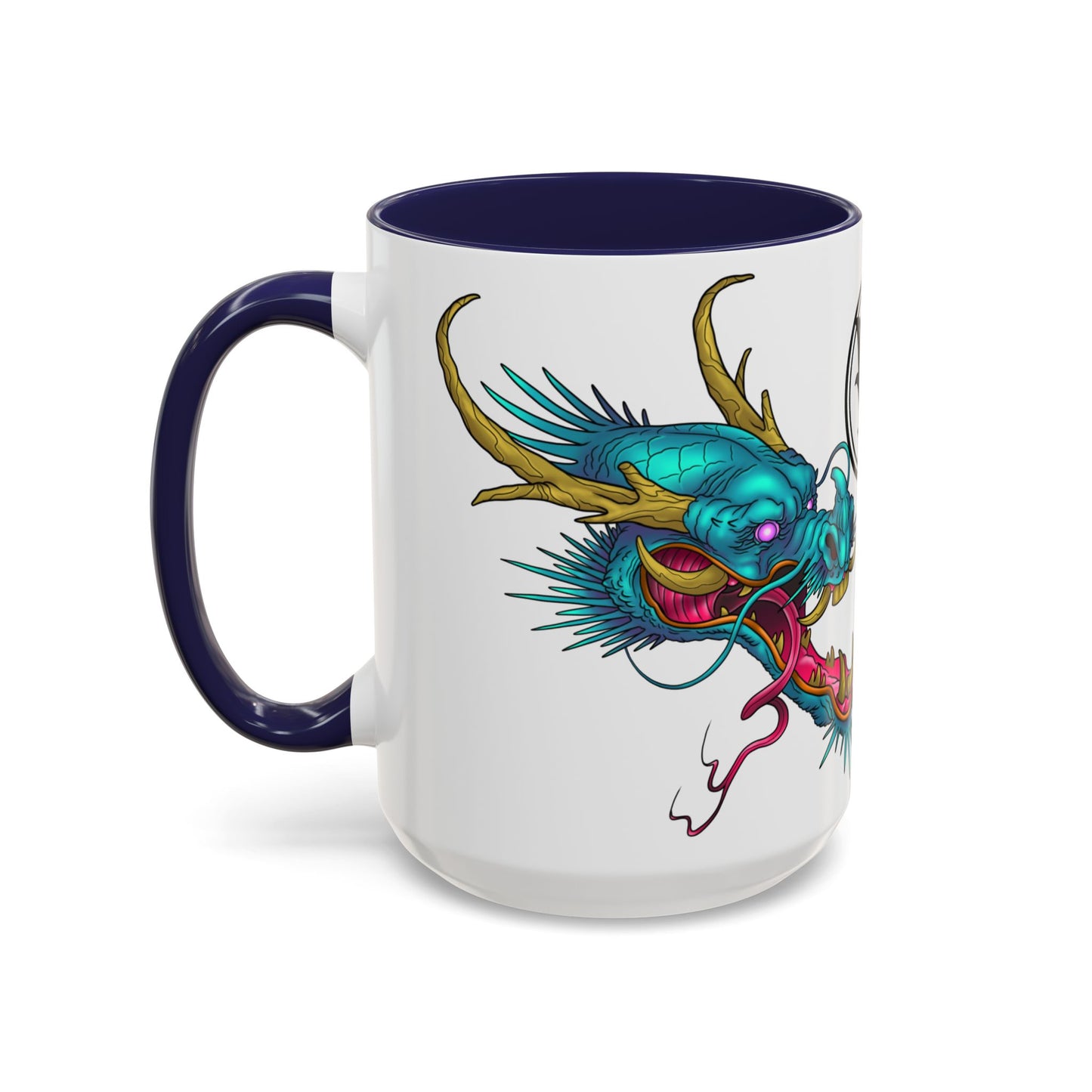 Dragon Crest Accent Coffee Mug — Vibrant Mythical Tea & Coffee Cup