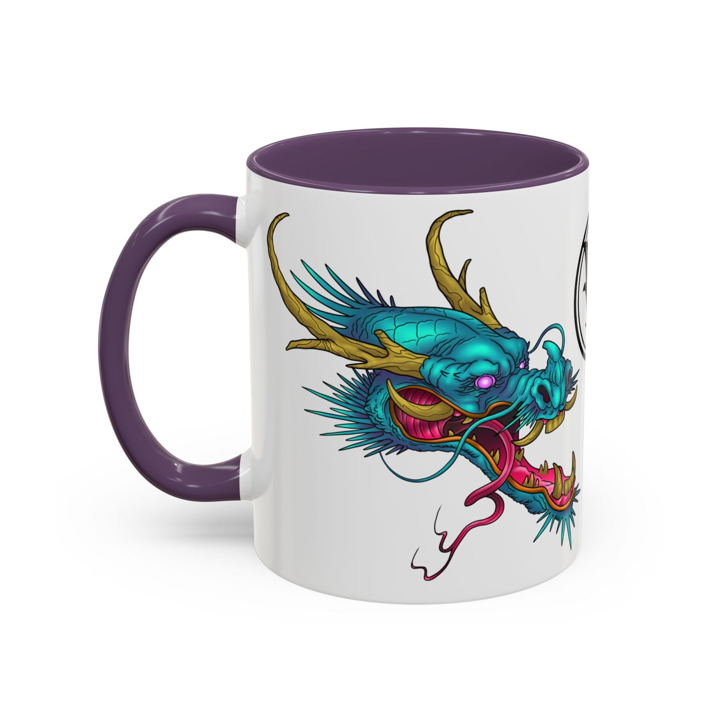 Dragon Crest Accent Coffee Mug — Vibrant Mythical Tea & Coffee Cup