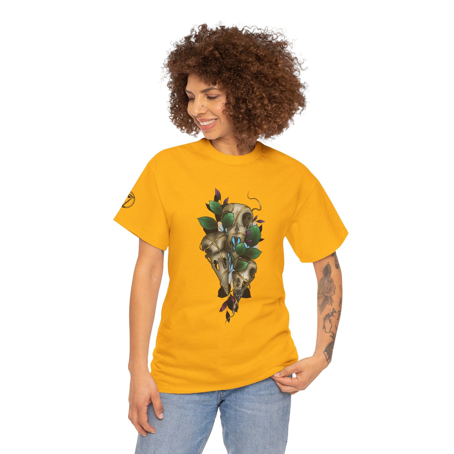 Skull & Vines Graphic Tee — Botanical Skull Art T-Shirt