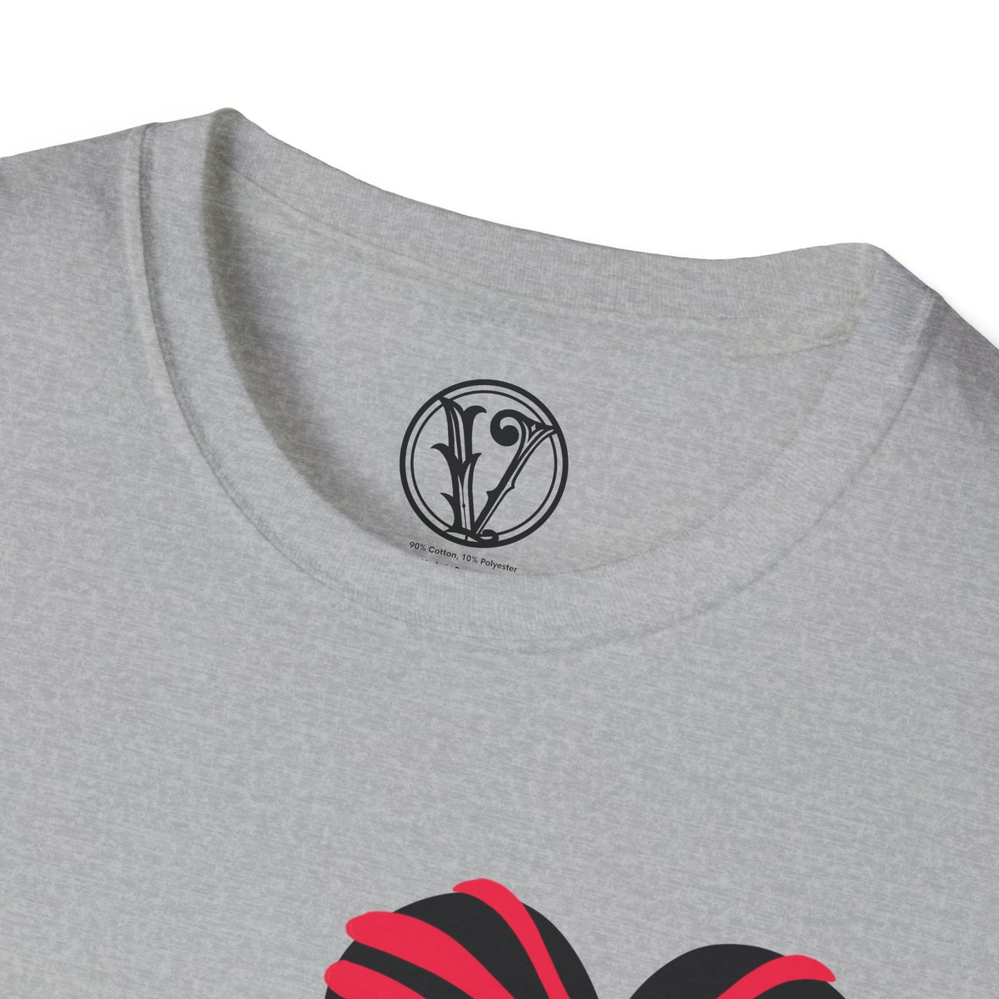 Red & Black Striped Heart T-Shirt — Cute Heart Graphic Tee