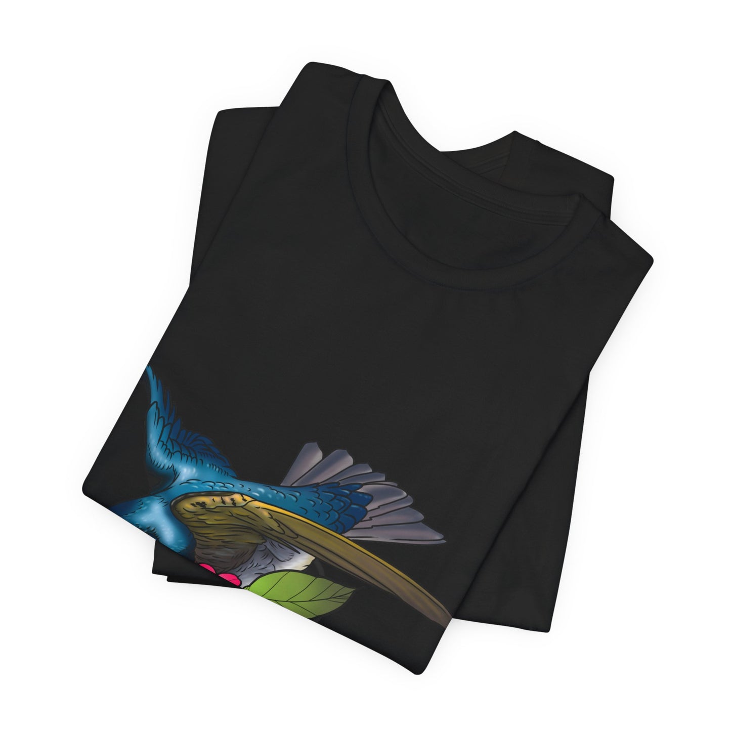 Swallow Bird Graphic Tee — Colorful Floral Bird Illustration T-Shirt