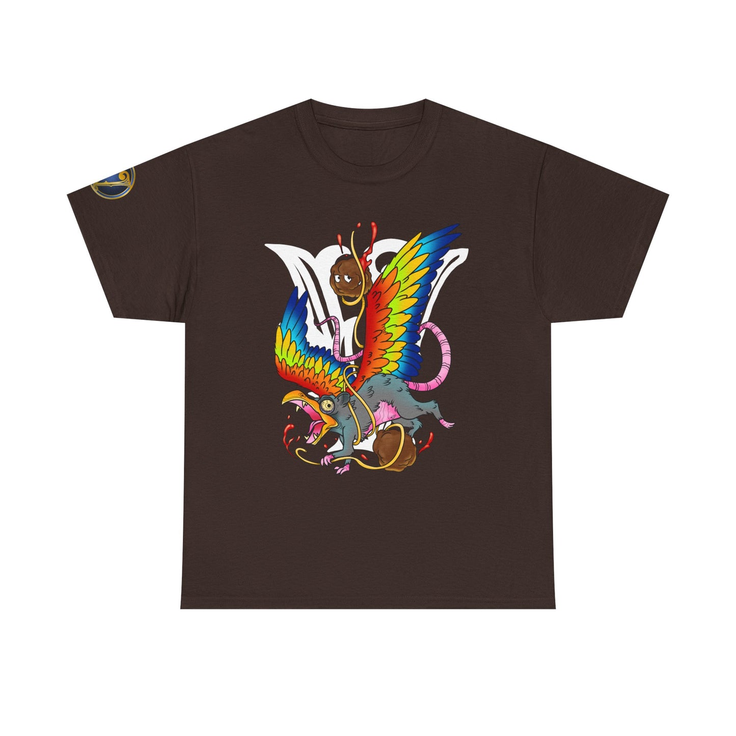 Graphic Tee — Colorful Mythical Bird & Rose Streetwear T-Shirt