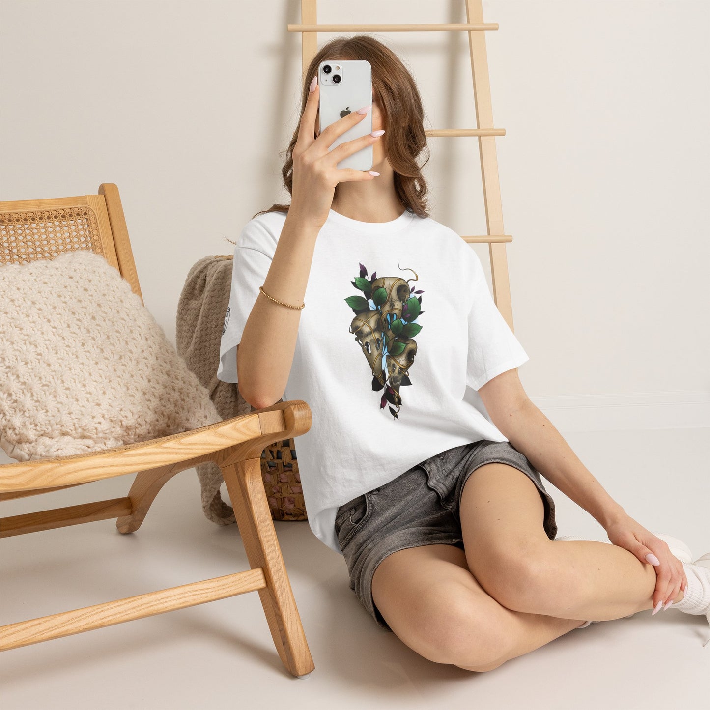 Skull & Vines Graphic Tee — Botanical Skull Art T-Shirt