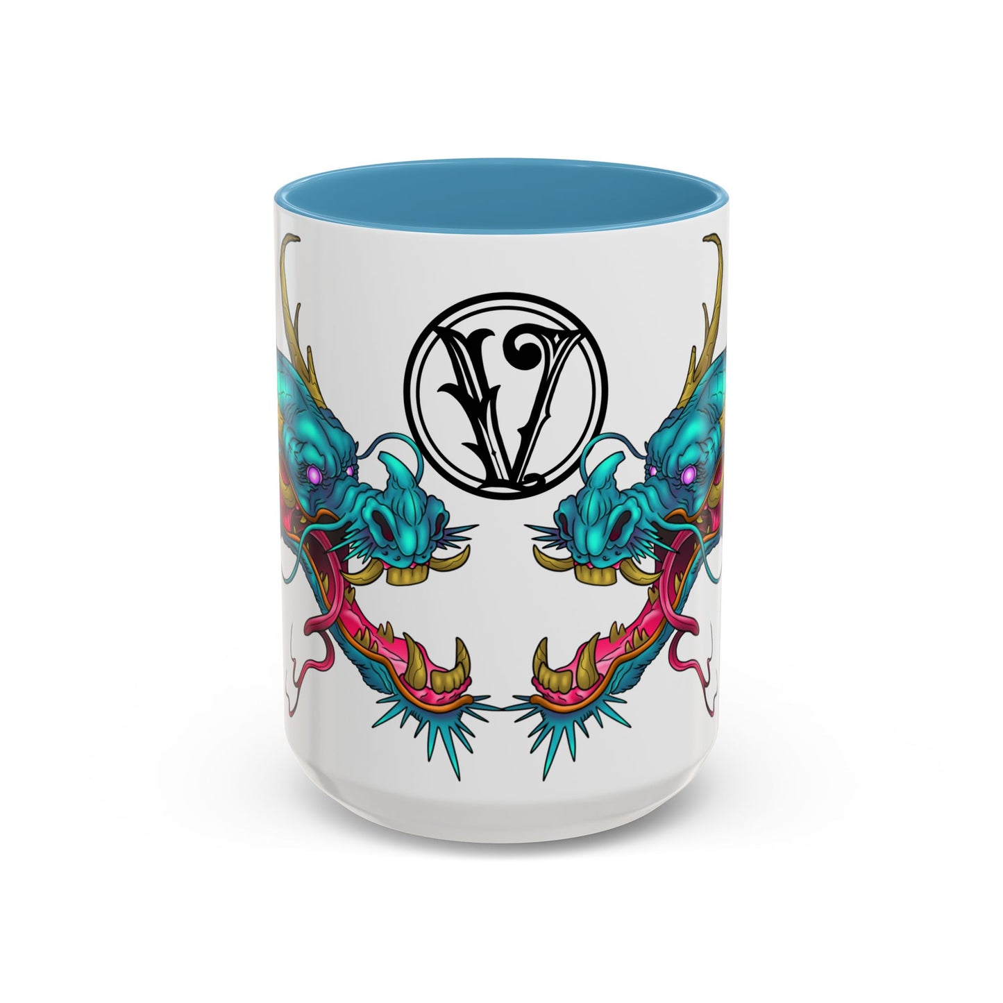Dragon Crest Accent Coffee Mug — Vibrant Mythical Tea & Coffee Cup