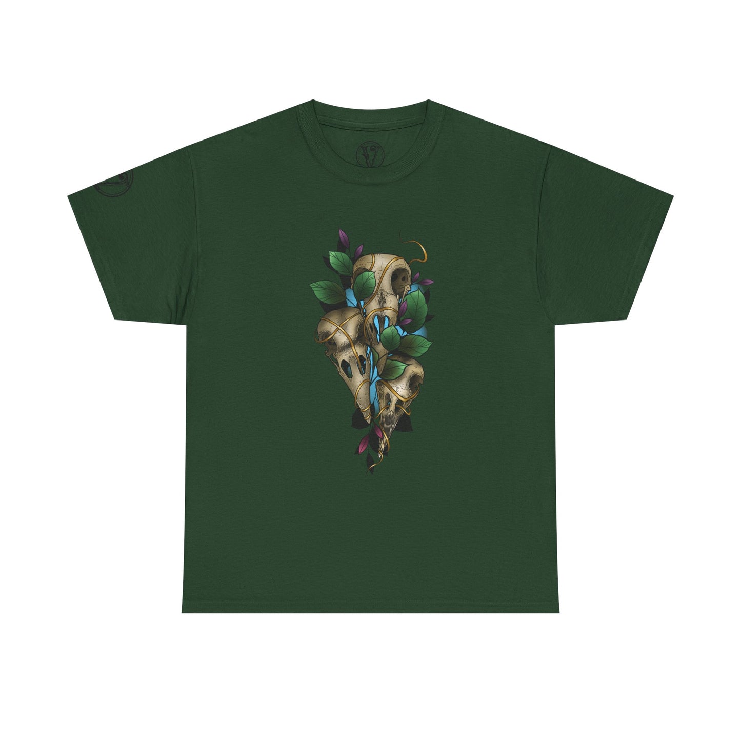 Skull & Vines Graphic Tee — Botanical Skull Art T-Shirt