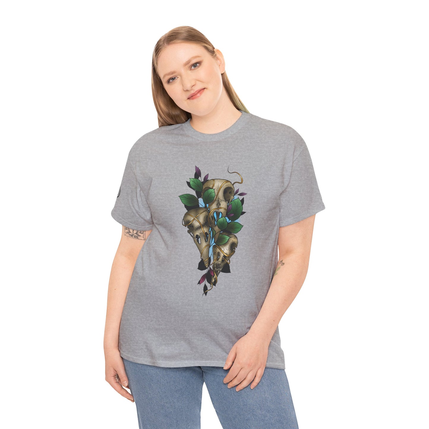 Skull & Vines Graphic Tee — Botanical Skull Art T-Shirt