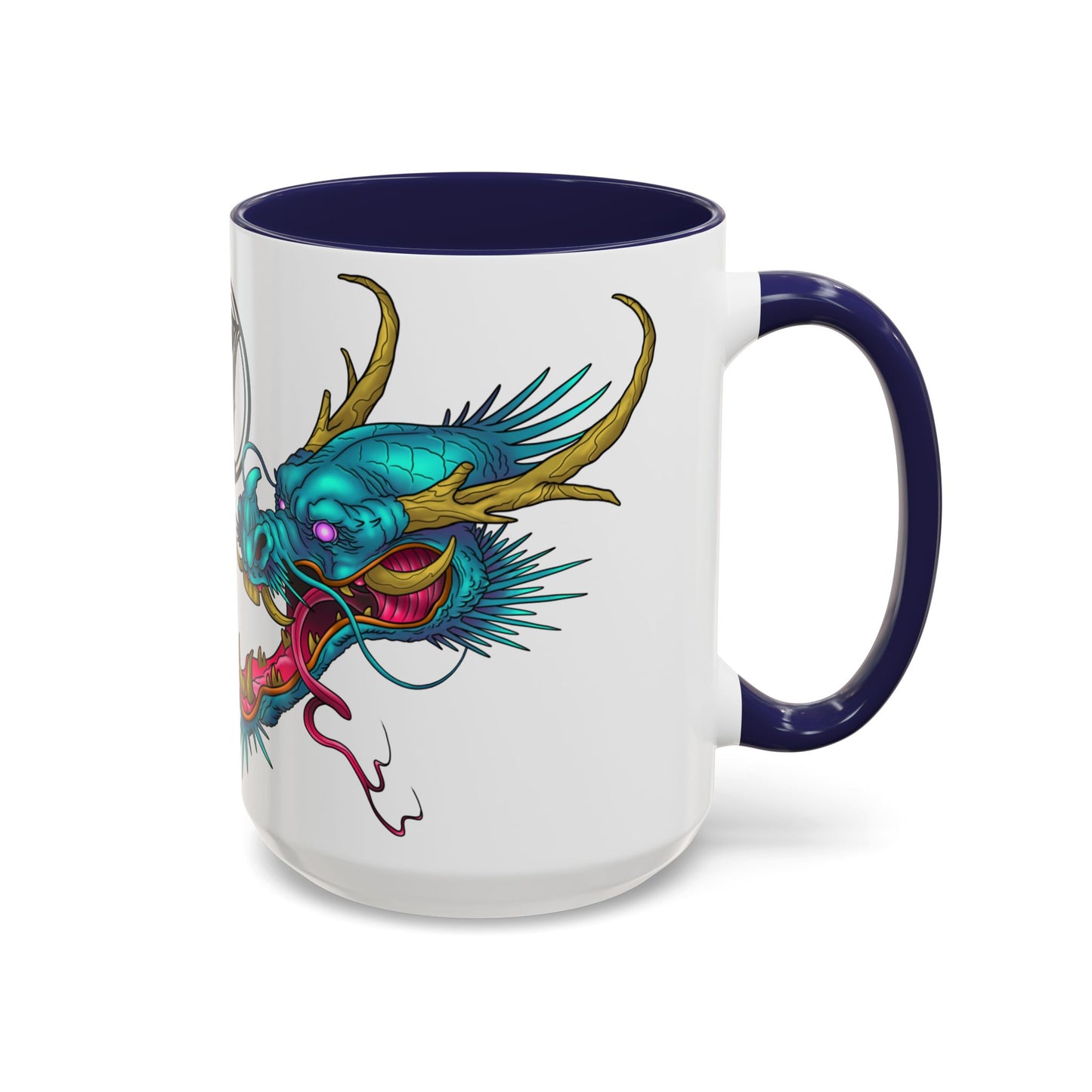 Dragon Crest Accent Coffee Mug — Vibrant Mythical Tea & Coffee Cup